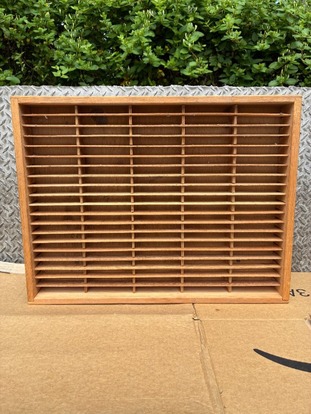 Vintage Napa Valley Box Company 100 Slot Wood Cassette Tape Holder Wall Mount